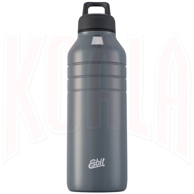 Botella de agua deportiva de 1 litro con aislamiento al vacío,  reutilizable, de acero inoxidable 18/8, moderna boca ancha, doble pared,  simple