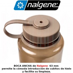 Botella de agua 50% reciclado SUSTAIN BOCA ANCHA 1litro Nalgene