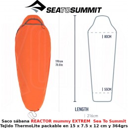 Saco sábana REACTOR EXTREME Mummy Thermolite® Sea To Summit